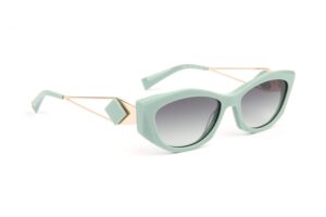 Ana Hickmann Oval Sonnenbrille HI9217 55D01 in Grün – 45° Seitenansicht