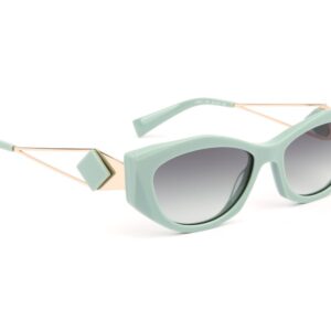 Ana Hickmann Oval Sonnenbrille HI9217 55D01 in Grün – 45° Seitenansicht