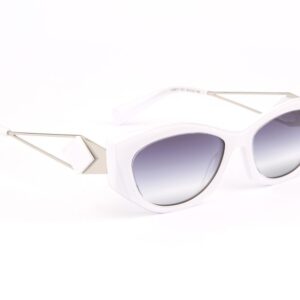 Ana Hickmann Oval Sonnenbrille HI9217 55H01 in Weiß – 45° Seitenansicht