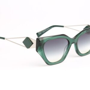 Ana Hickmann Katzenaugen Sonnenbrille HI9218 54T01 in Grün – 45° Seitenansicht