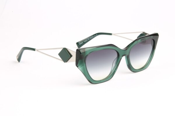 Ana Hickmann Katzenaugen Sonnenbrille HI9218 54T01 in Grün – 45° Seitenansicht