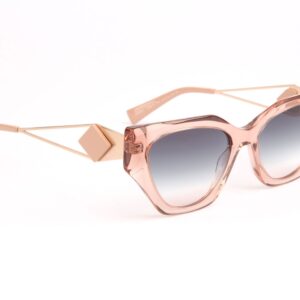 Ana Hickmann Katzenaugen Sonnenbrille HI9218 54T02 in Rosa – 45° Seitenansicht