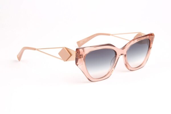 Ana Hickmann Katzenaugen Sonnenbrille HI9218 54T02 in Rosa – 45° Seitenansicht