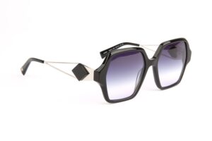 Ana Hickmann Quadrat Sonnenbrille HI9219 53A01 in Schwarz – 45° Seitenansicht