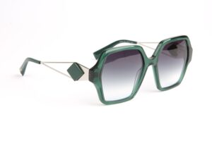 Ana Hickmann Quadrat Sonnenbrille HI9219 53T01 in Grün – 45° Seitenansicht