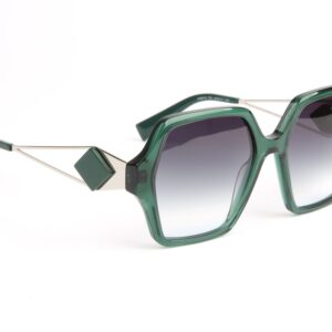 Ana Hickmann Quadrat Sonnenbrille HI9219 53T01 in Grün – 45° Seitenansicht