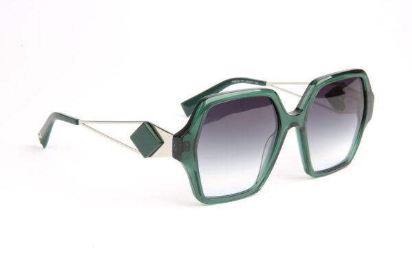 Ana Hickmann Quadrat Sonnenbrille HI9219 53T01 in Grün – 45° Seitenansicht