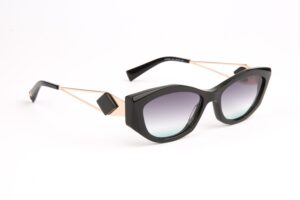 Ana Hickmann Sonnenbrille HIY9006 53A01 in Schwarz – 45° Seitenansicht