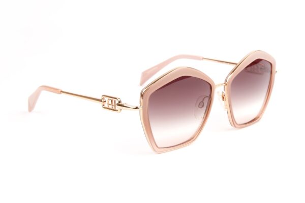 Ana Hickmann Sonnenbrille AH3284 56C03 in Pink – 45° Seitenansicht
