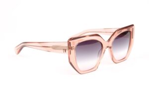 Ana Hickmann Quadrat Sonnenbrille HI9224 53T02 in Rosa – 45° Seitenansicht
