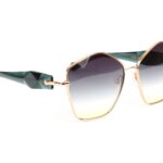 Ana Hickmann Sonnenbrille AH3285 6105B in Gold – 45° Seitenansicht