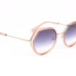 Ana Hickmann Geometric Sonnenbrille HI3199 54T01 in Rosa – 45° Seitenansicht