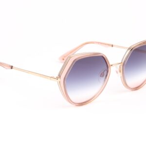 Ana Hickmann Geometric Sonnenbrille HI3199 54T01 in Rosa – 45° Seitenansicht