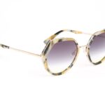 Ana Hickmann Geometric Sonnenbrille HI3199 54G21 in Schwarz – 45° Seitenansicht