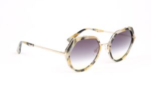 Ana Hickmann Geometric Sonnenbrille HI3199 54G21 in Schwarz – 45° Seitenansicht