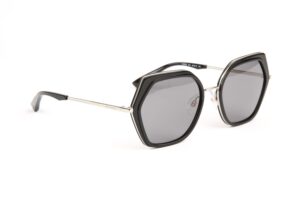 Ana Hickmann Geometric Sonnenbrille HI3200 56A01 in Schwarz – 45° Seitenansicht