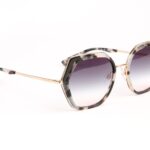 Ana Hickmann Geometric Sonnenbrille HI3200 56G21 in Schwarz – 45° Seitenansicht