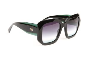 Ana Hickmann Sonnenbrille AH9413 53A01 in Schwarz – 45° Seitenansicht