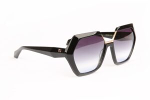 Ana Hickmann Sonnenbrille AH9426 60A01 in Schwarz – 45° Seitenansicht