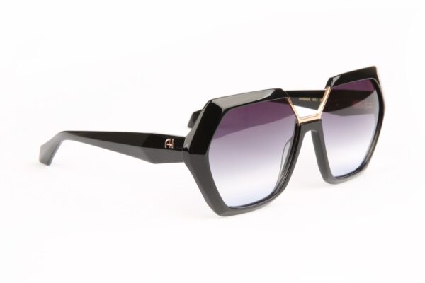 Ana Hickmann Sonnenbrille AH9426 60A01 in Schwarz – 45° Seitenansicht