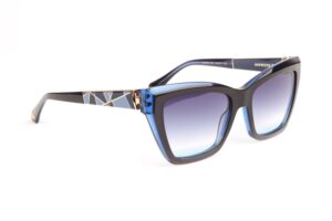 Ana Hickmann Sonnenbrille AH9428 54H01 in Blau – 45° Seitenansicht