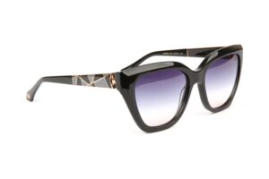 Ana Hickmann Sonnenbrille AH9430 55A01 in Schwarz – 45° Seitenansicht