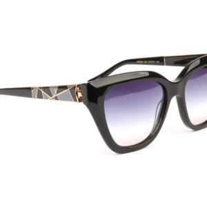 Ana Hickmann Sonnenbrille AH9430 55A01 in Schwarz – 45° Seitenansicht