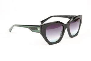 Ana Hickmann Sonnenbrille HI9221 53E01 in Schwarz – 45° Seitenansicht