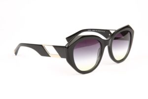 Ana Hickmann Schmetterling Sonnenbrille HI9225 53A01 in Schwarz – 45° Seitenansicht