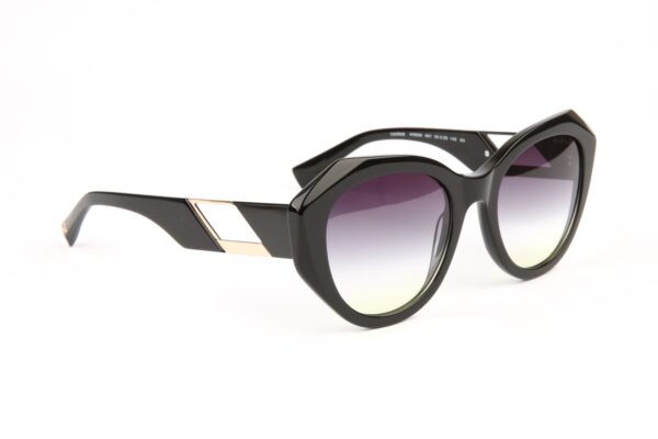 Ana Hickmann Schmetterling Sonnenbrille HI9225 53A01 in Schwarz – 45° Seitenansicht
