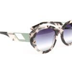 Ana Hickmann Schmetterling Sonnenbrille HI9225 53G21 in Schwarz – 45° Seitenansicht