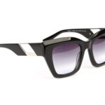 Ana Hickmann Katzenaugen Sonnenbrille HI9226 52A01 in Schwarz – 45° Seitenansicht