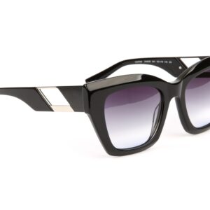 Ana Hickmann Katzenaugen Sonnenbrille HI9226 52A01 in Schwarz – 45° Seitenansicht