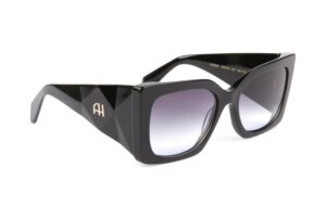 Ana Hickmann Sonnenbrille AH9433 56A01 in Schwarz – 45° Seitenansicht