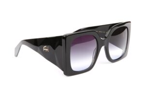 Ana Hickmann Sonnenbrille AH9434 55A01 in Schwarz – 45° Seitenansicht