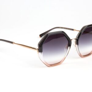 Ana Hickmann Rechteck Sonnenbrille AH3292 53C01 in Grau – 45° Seitenansicht
