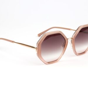 Ana Hickmann Rechteck Sonnenbrille AH3292 53C02 in Pink – 45° Seitenansicht