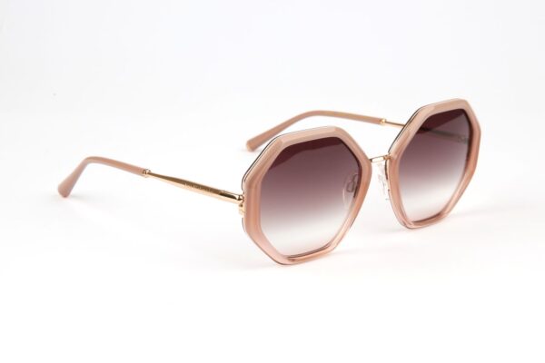 Ana Hickmann Rechteck Sonnenbrille AH3292 53C02 in Pink – 45° Seitenansicht