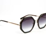 Ana Hickmann Rechteck Sonnenbrille AH3292 53E01 in Grün – 45° Seitenansicht