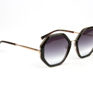 Ana Hickmann Rechteck Sonnenbrille AH3292 53E01 in Grün – 45° Seitenansicht