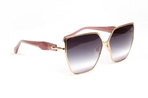 Ana Hickmann Rechteck Sonnenbrille AH3293 6305A in Gold – 45° Seitenansicht