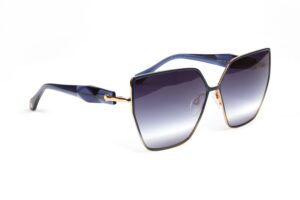 Ana Hickmann Rechteck Sonnenbrille AH3293 6306A in Gold – 45° Seitenansicht