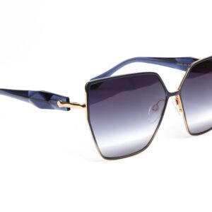 Ana Hickmann Rechteck Sonnenbrille AH3293 6306A in Gold – 45° Seitenansicht