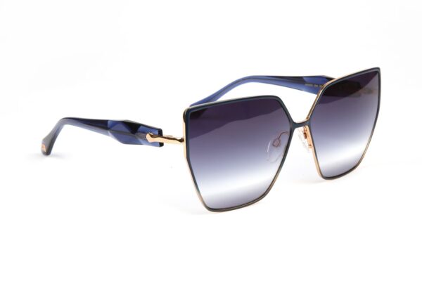 Ana Hickmann Sonnenbrille AH3293 6306A – 45° Seitenansicht Ana Hickmann Rechteck Sonnenbrille AH3293 6306A in Gold – 45° Seitenansicht