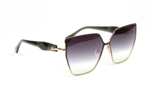 Ana Hickmann Rechteck Sonnenbrille AH3293 6312A in Gold – 45° Seitenansicht