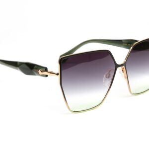 Ana Hickmann Rechteck Sonnenbrille AH3293 6312A in Gold – 45° Seitenansicht