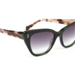 Ana Hickmann Katzenaugen Sonnenbrille AH9437 53E01 in Grün – 45° Seitenansicht