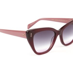 Ana Hickmann Katzenaugen Sonnenbrille AH9437 53T01 in Rot – 45° Seitenansicht