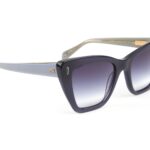 Ana Hickmann Quadrat Sonnenbrille AH9438 53T01 in Blau – 45° Seitenansicht