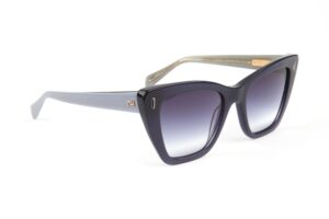 Ana Hickmann Quadrat Sonnenbrille AH9438 53T01 in Blau – 45° Seitenansicht